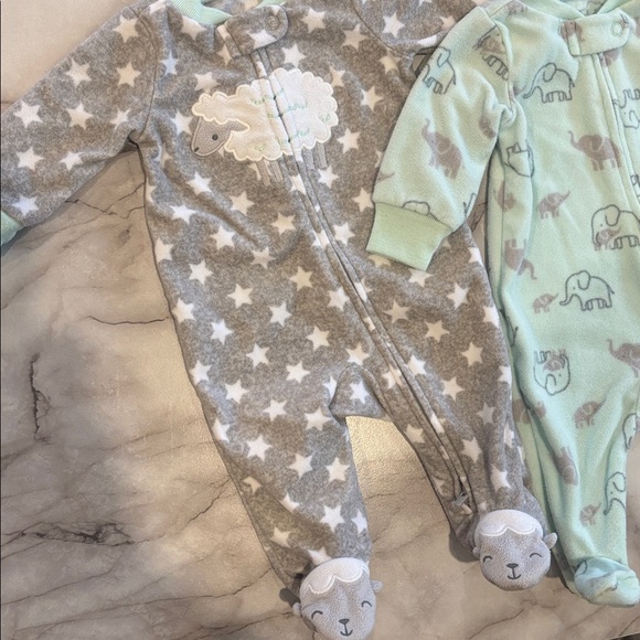 Carter's Elephant and Star Print Footie Pajama Set - Picture 2 of 3